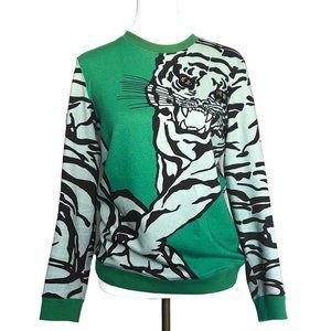 Valentino Embroidered Green Tiger Sweater